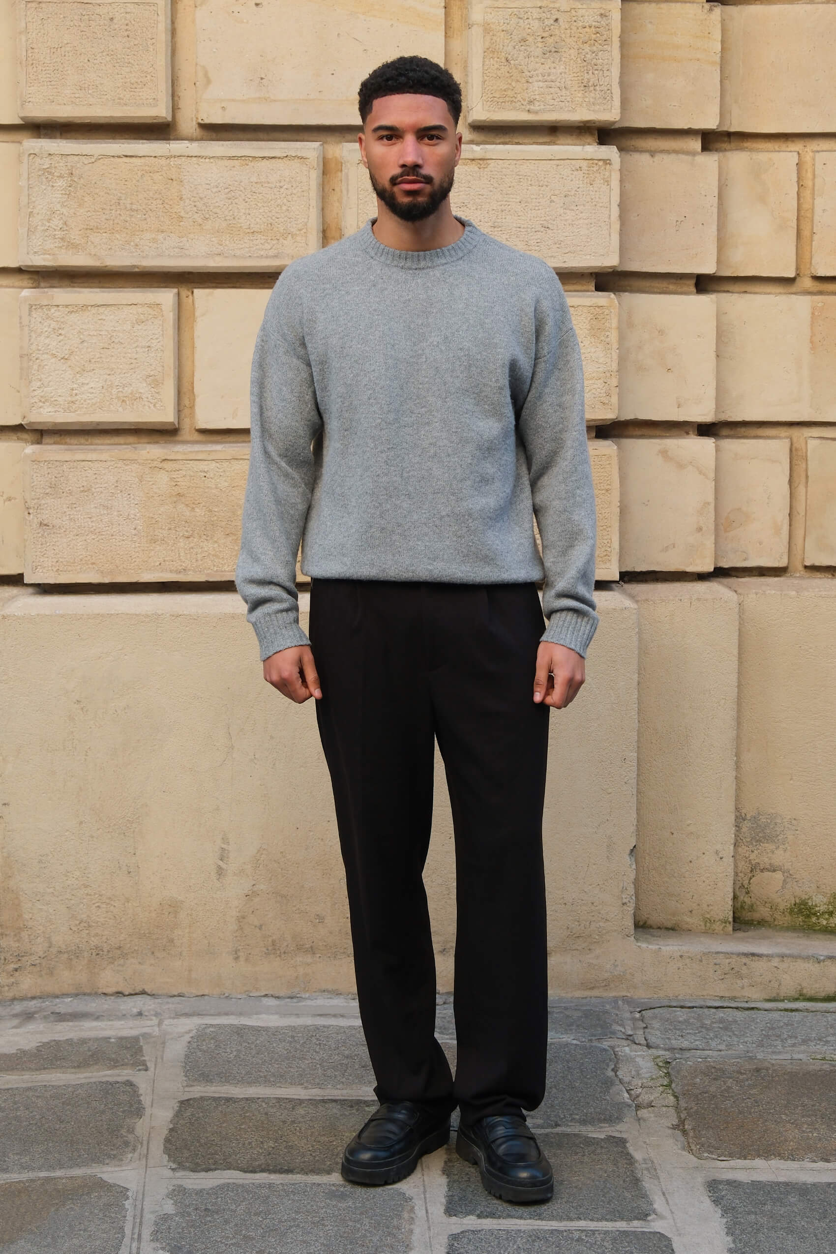 Pull Brixton - Gris mêlé