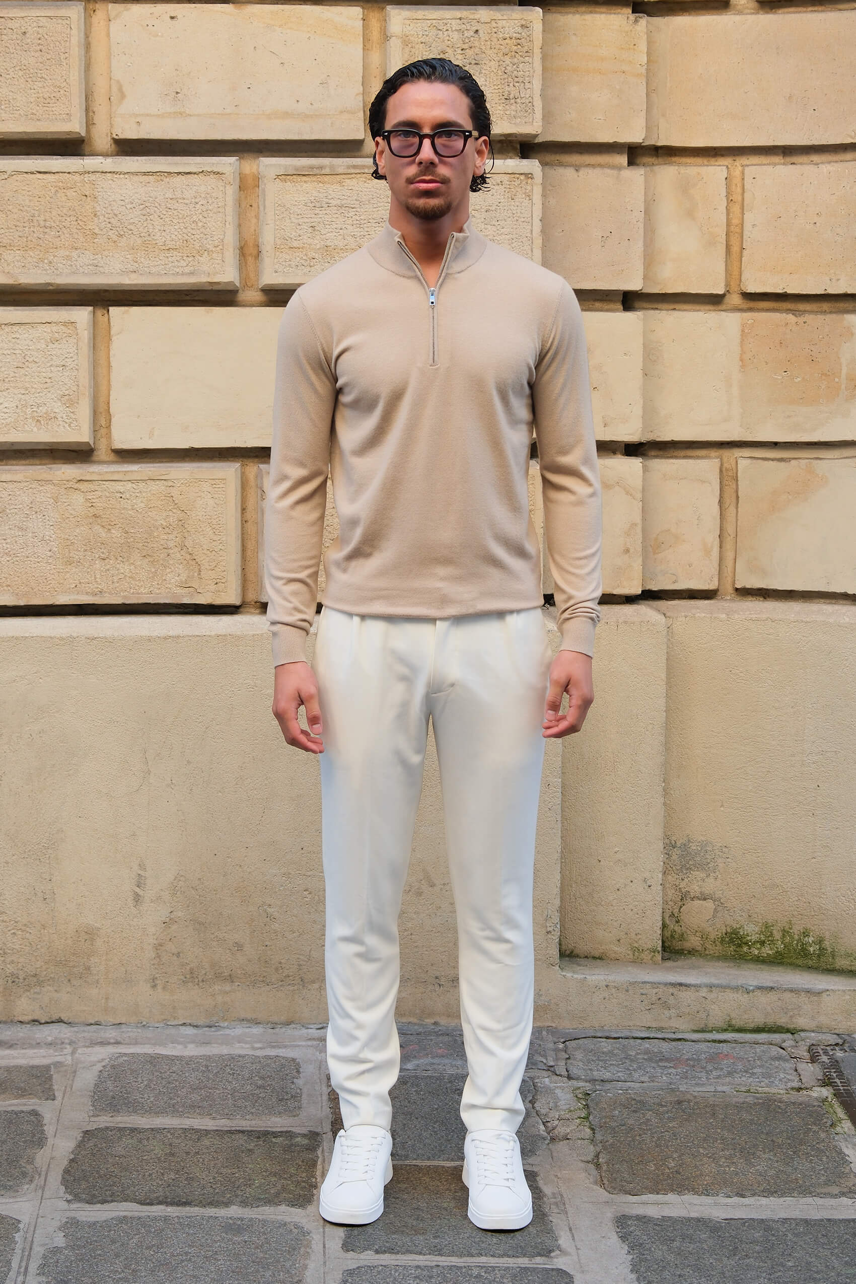 Porter demi-zip - Beige