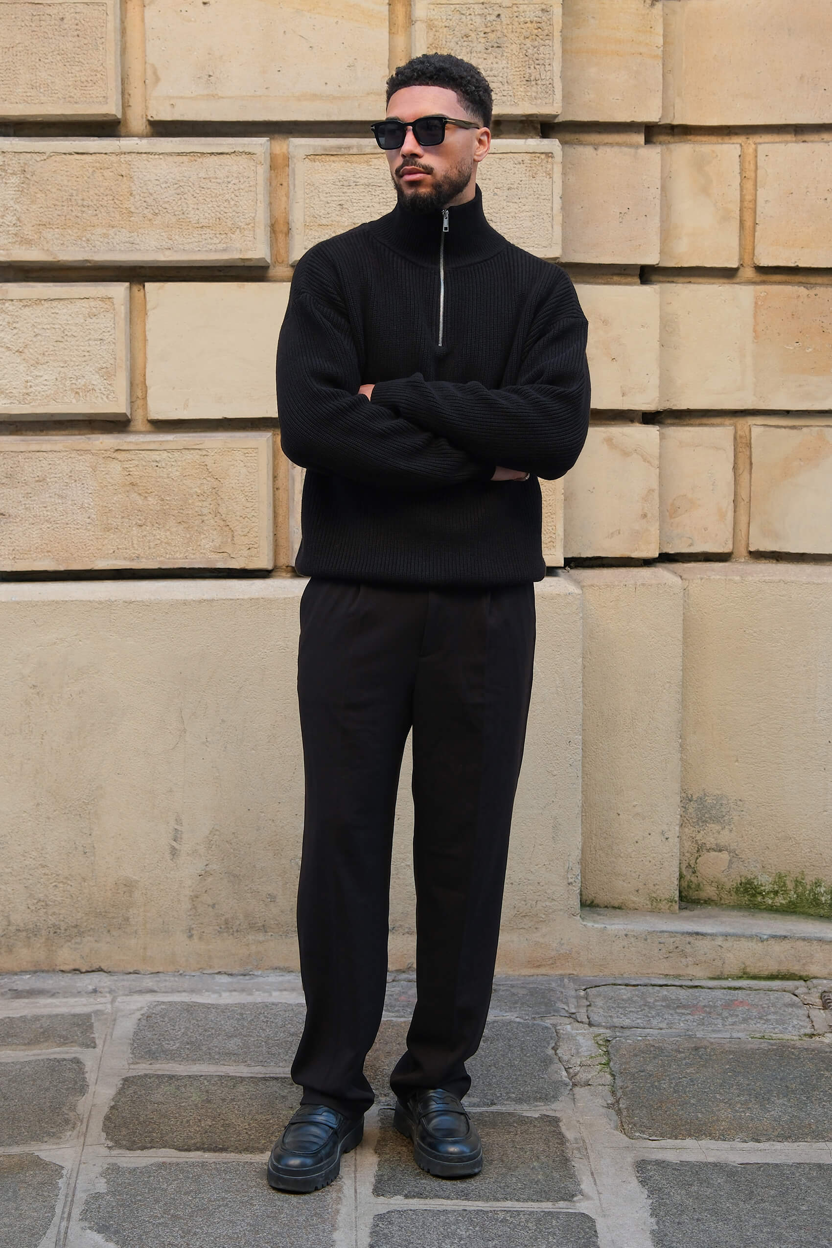Gilet demi-zip Harbour - Noir