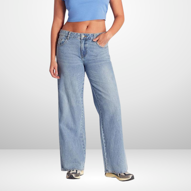 Jean baggy taille basse pour femme