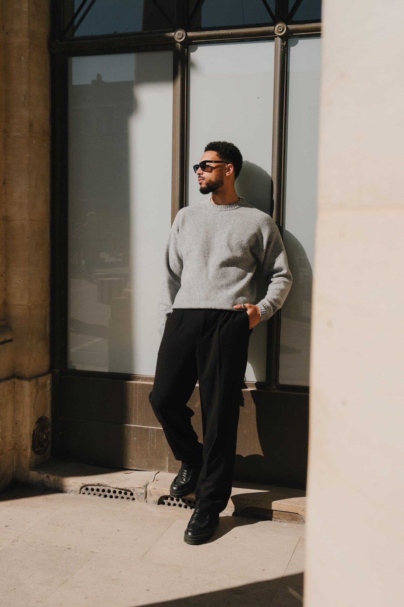 Pull Brixton - Gris mêlé
