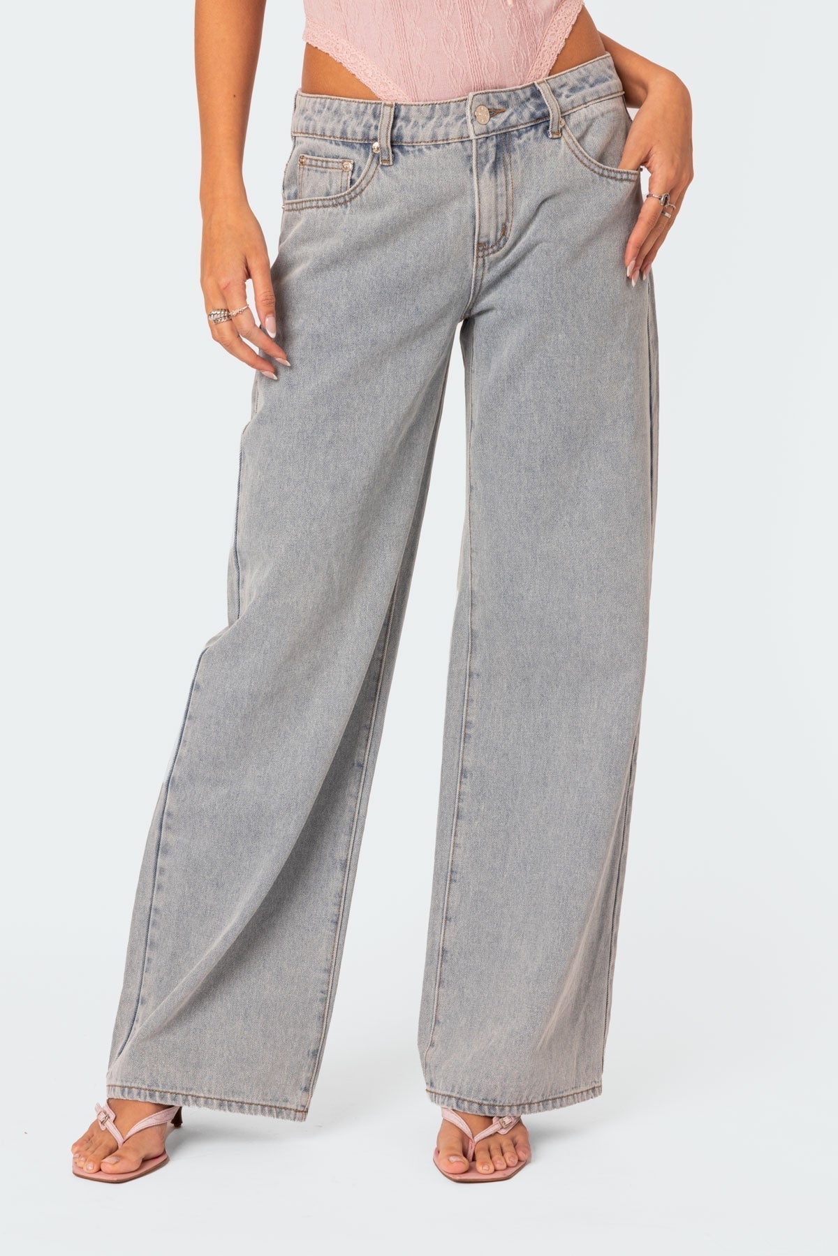 Emma Bow Tie Jeans - Jean oversize avec nœuds papillon