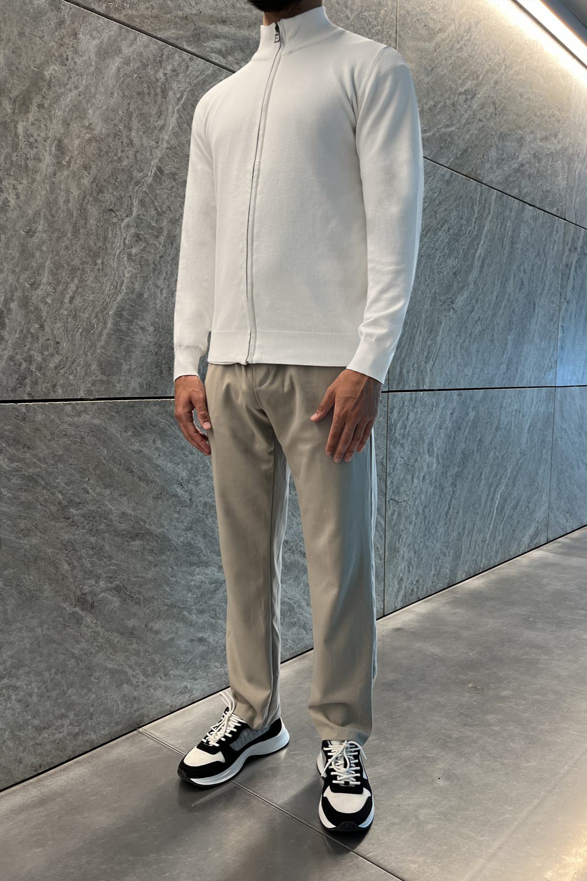 Pull zippé Viva - Blanc
