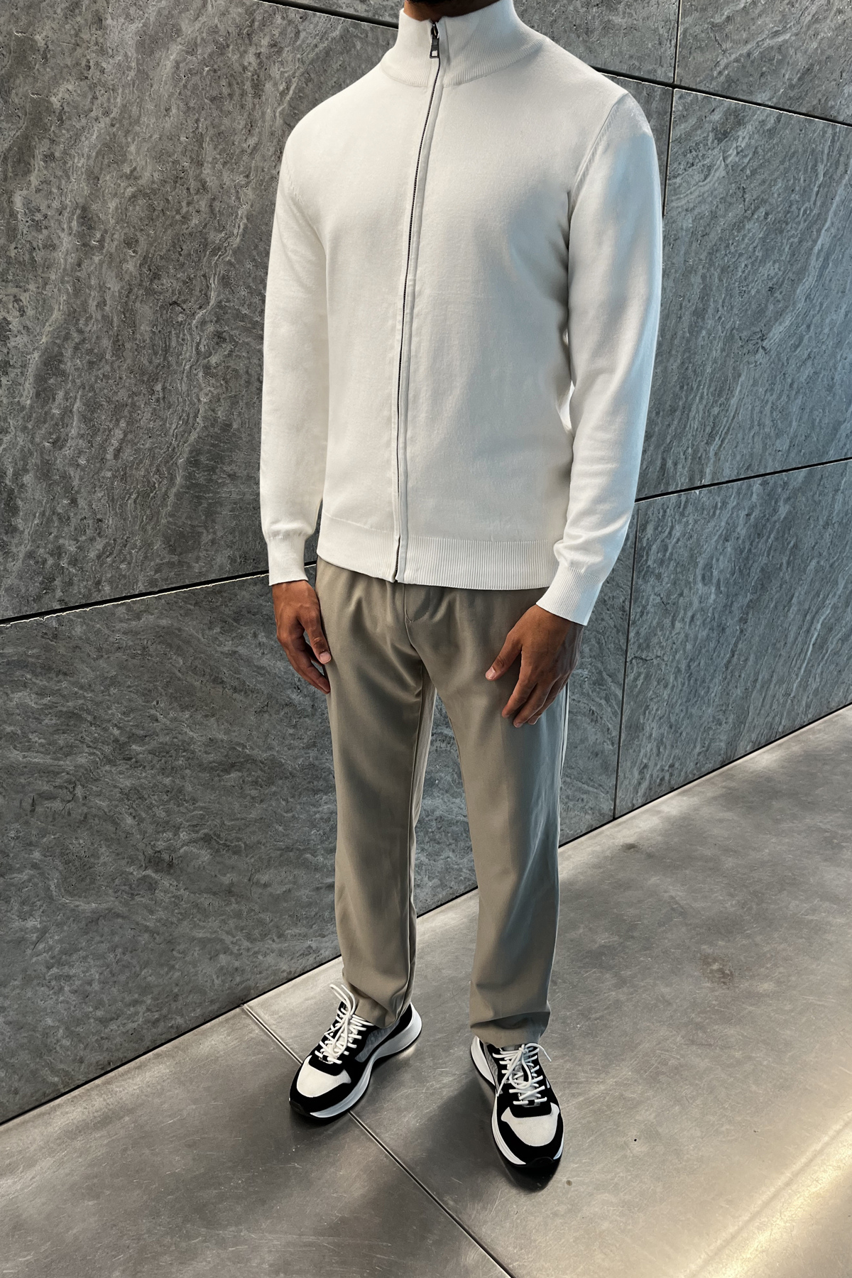 Pull zippé Viva - Blanc