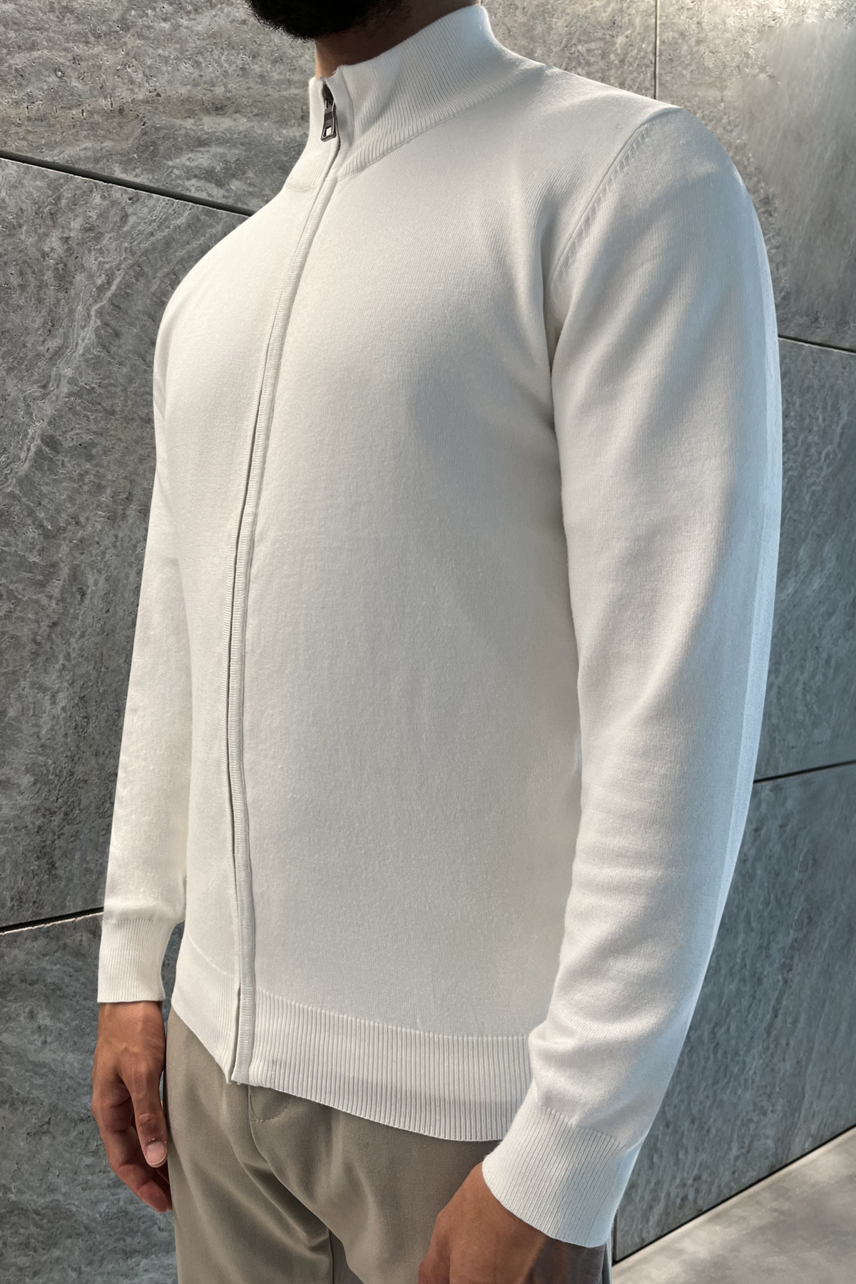 Pull zippé Viva - Blanc