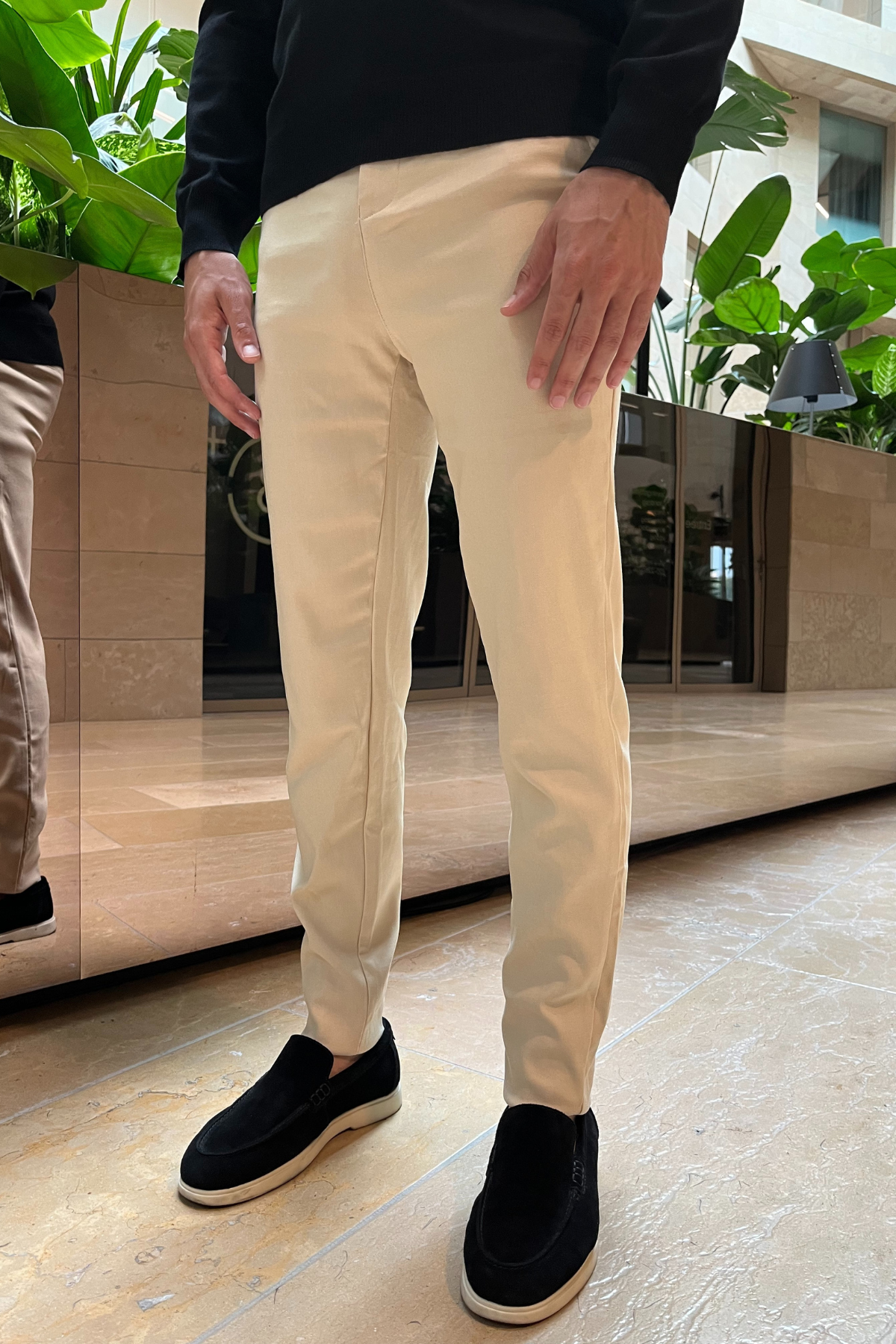 Pantalon extensible Viva - Crème