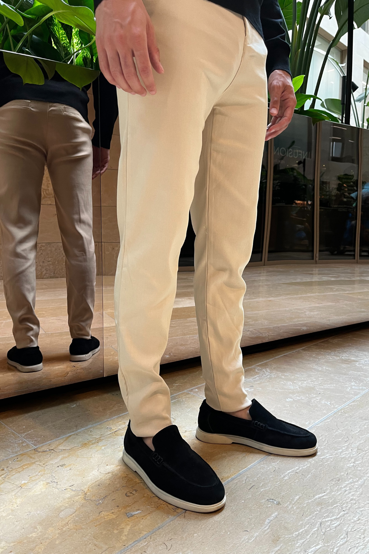 Pantalon extensible Viva - Crème
