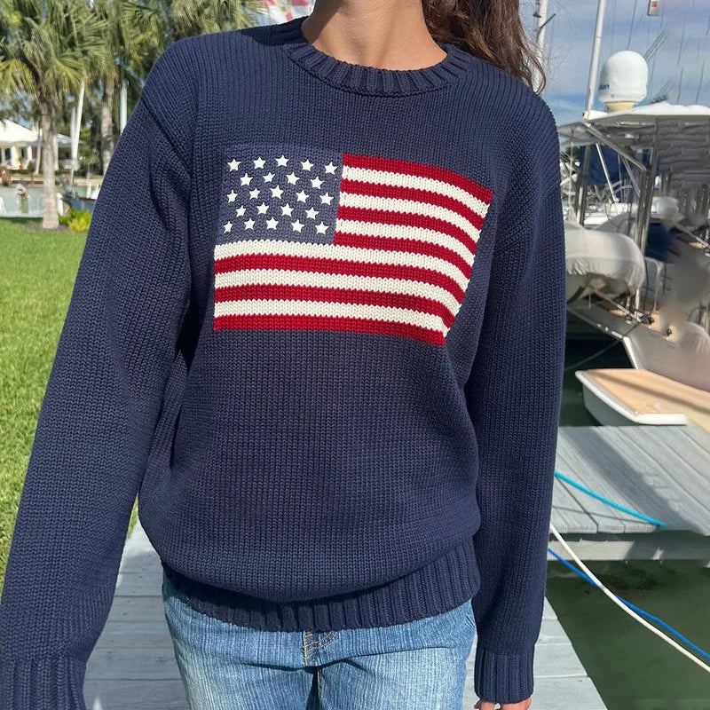 Sofie | Pull drapeau américain