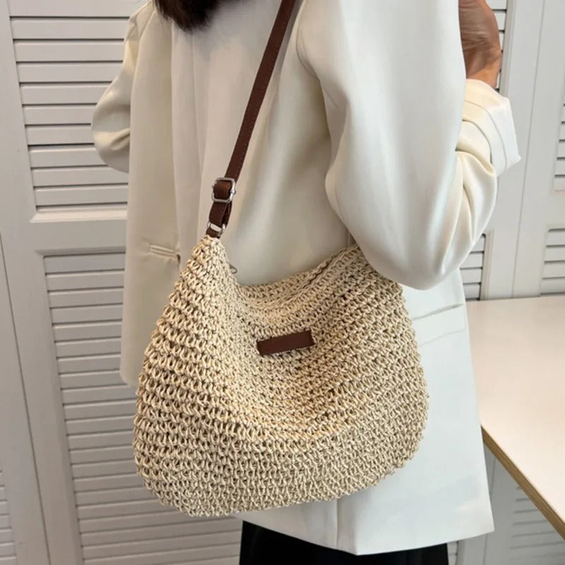 Sac à bandoulière en paille