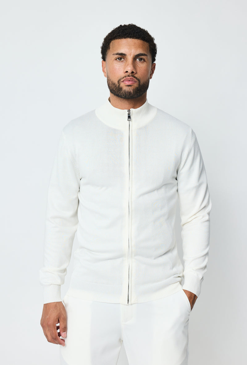 Pull zippé Viva - Blanc