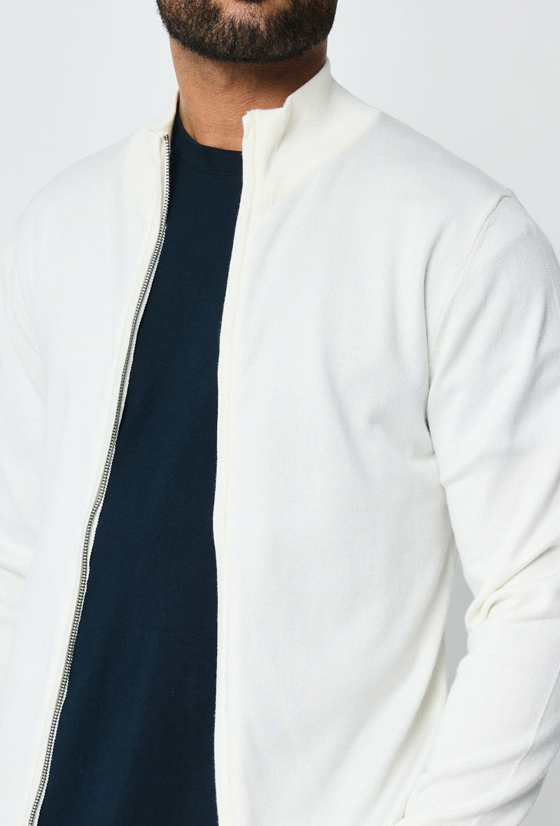 Pull zippé Viva - Blanc