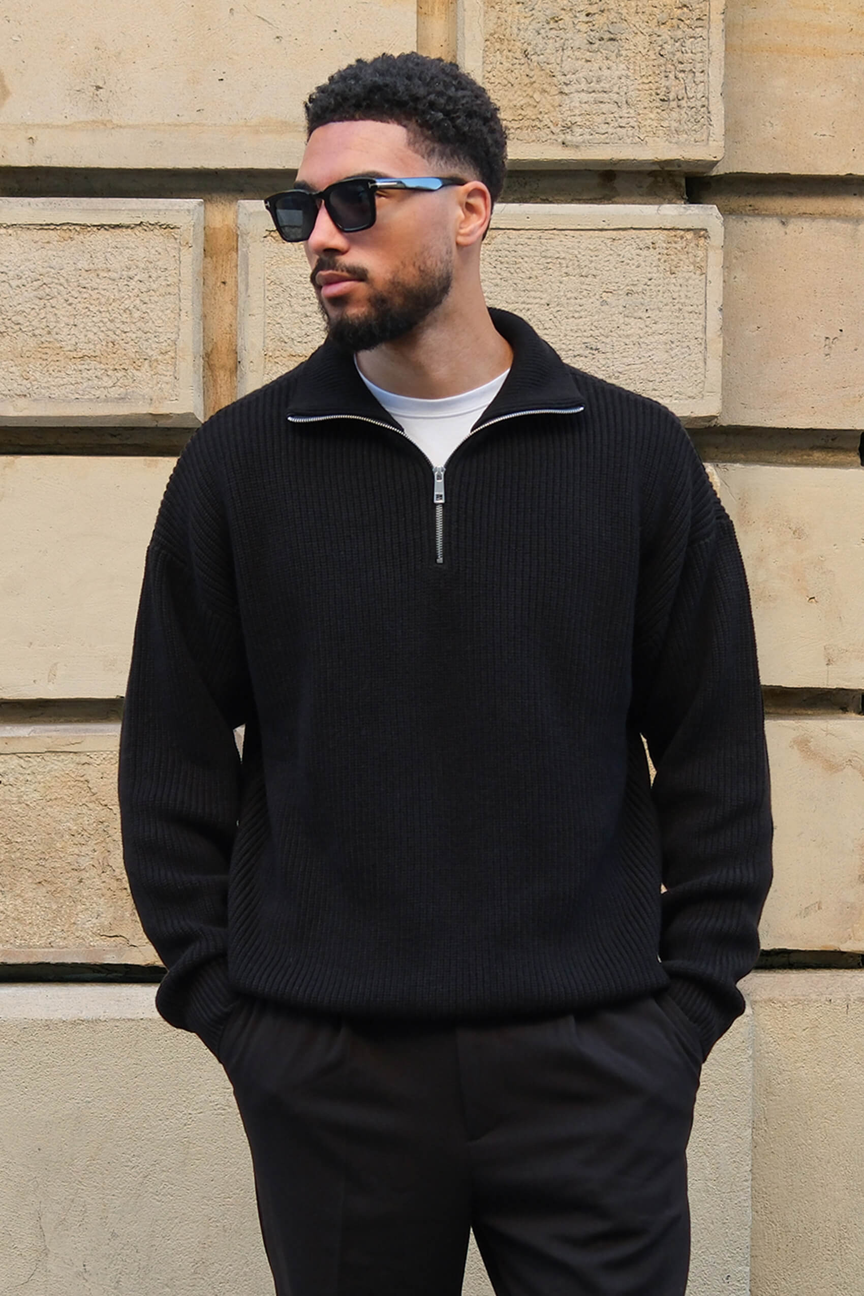 Gilet demi-zip Harbour - Noir