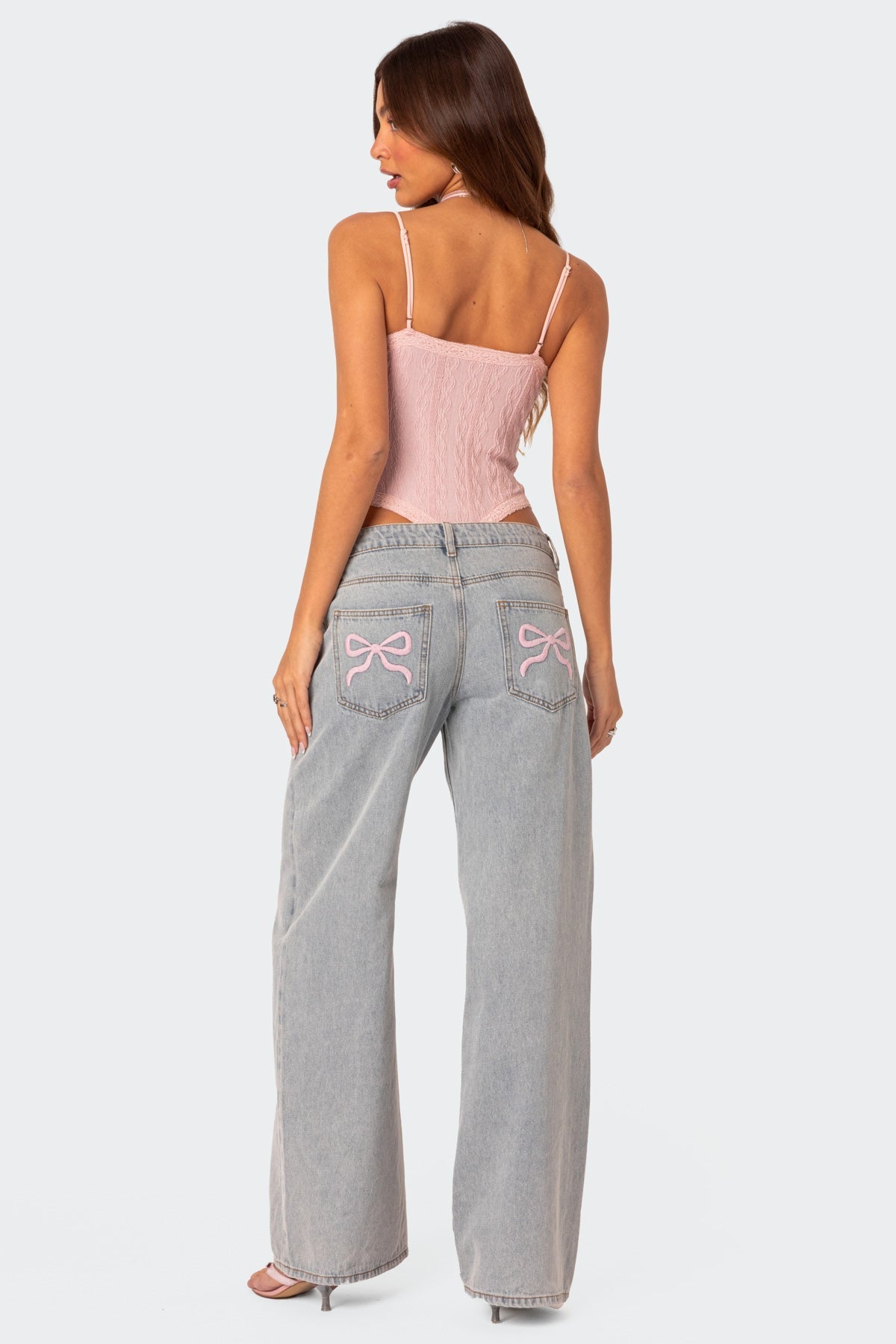 Emma Bow Tie Jeans - Jean oversize avec nœuds papillon