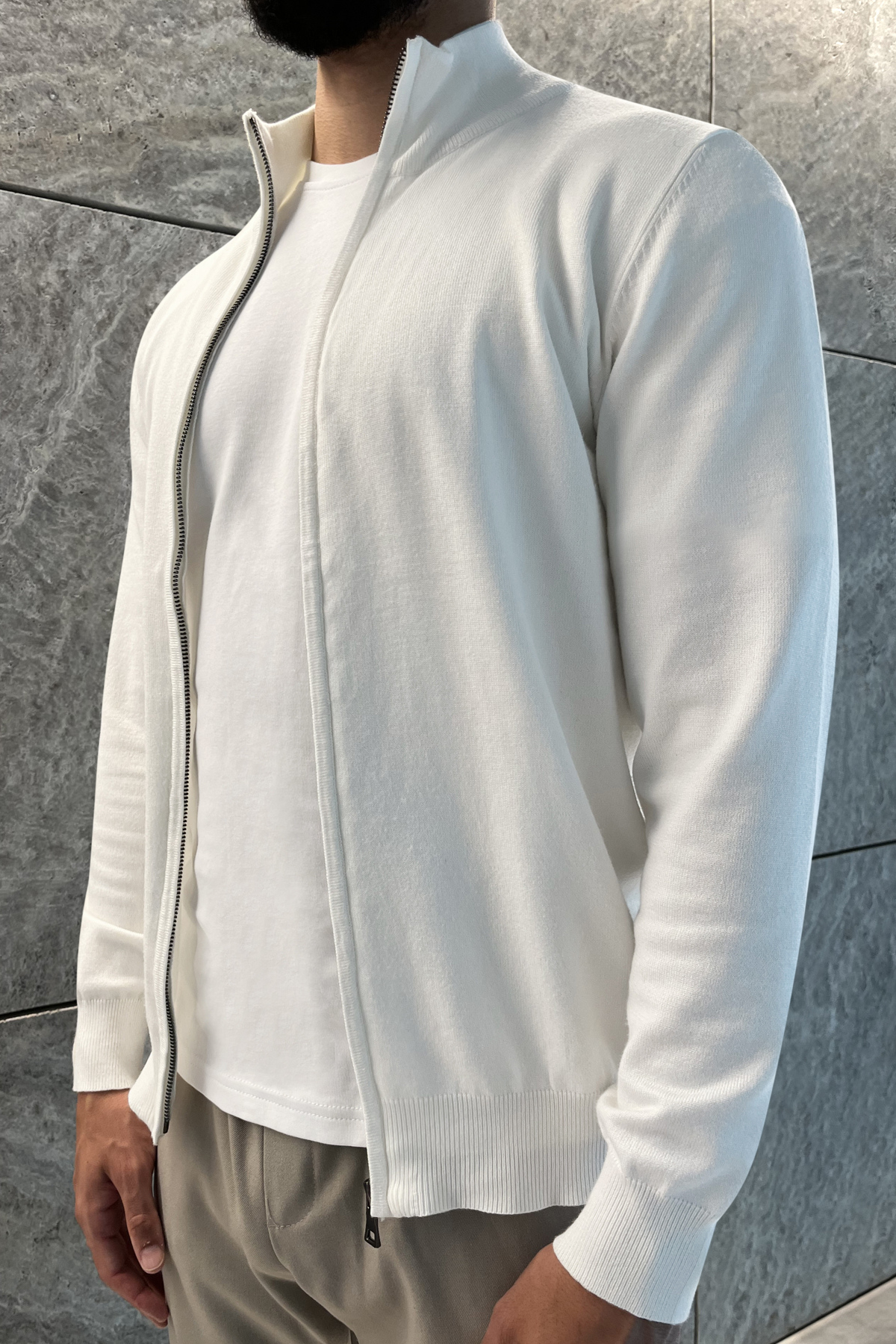 Pull zippé Viva - Blanc
