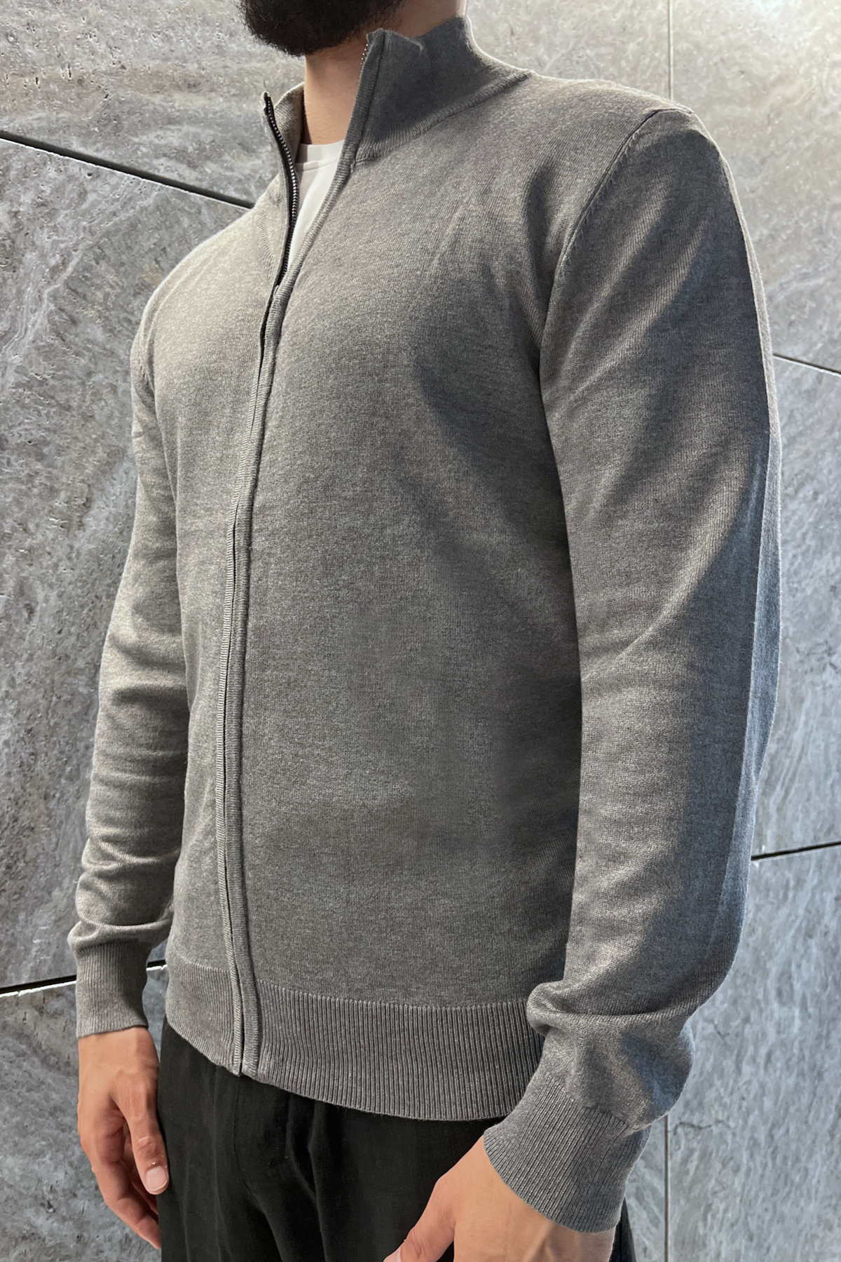 Pull zippé Faro - Gris