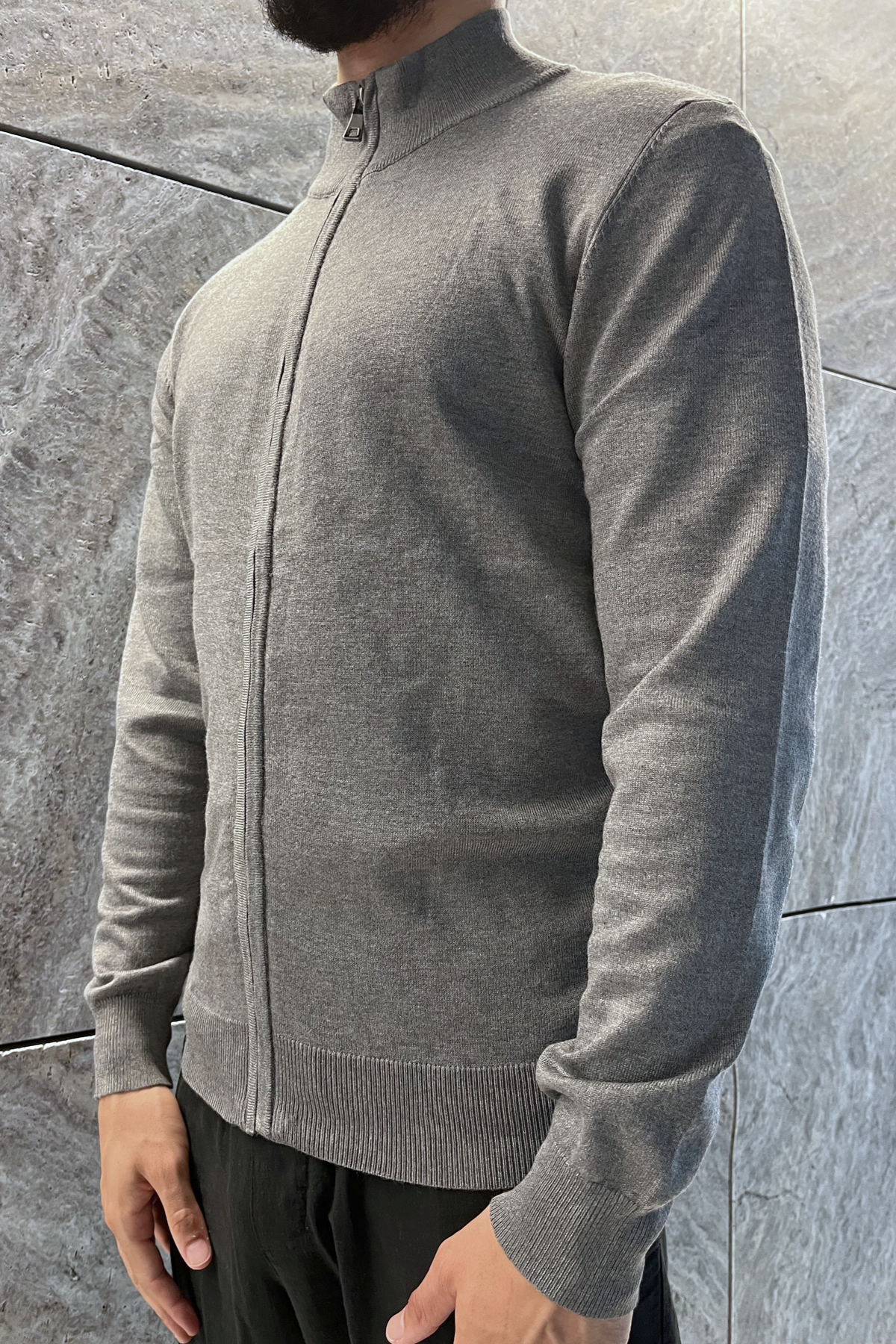 Pull zippé Faro - Gris