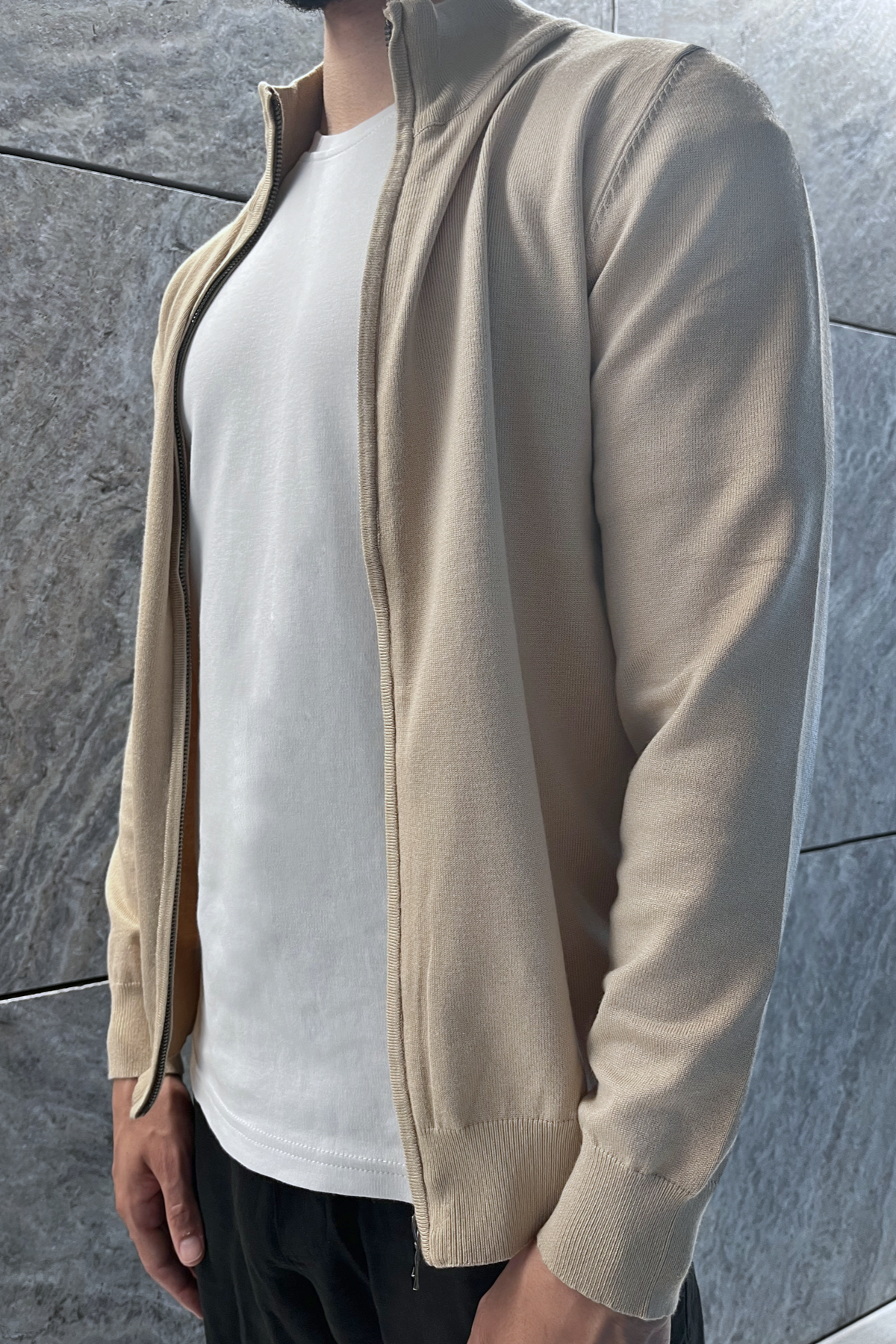 Pull Faro entièrement zippé - Beige