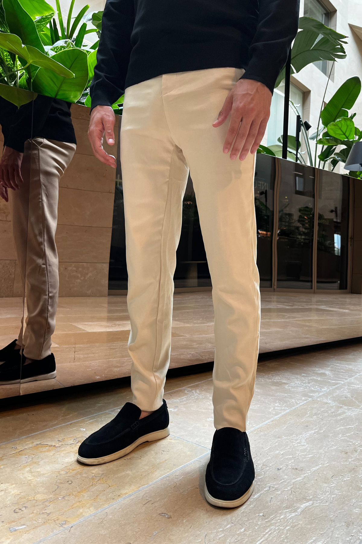 Pantalon extensible Viva - Crème