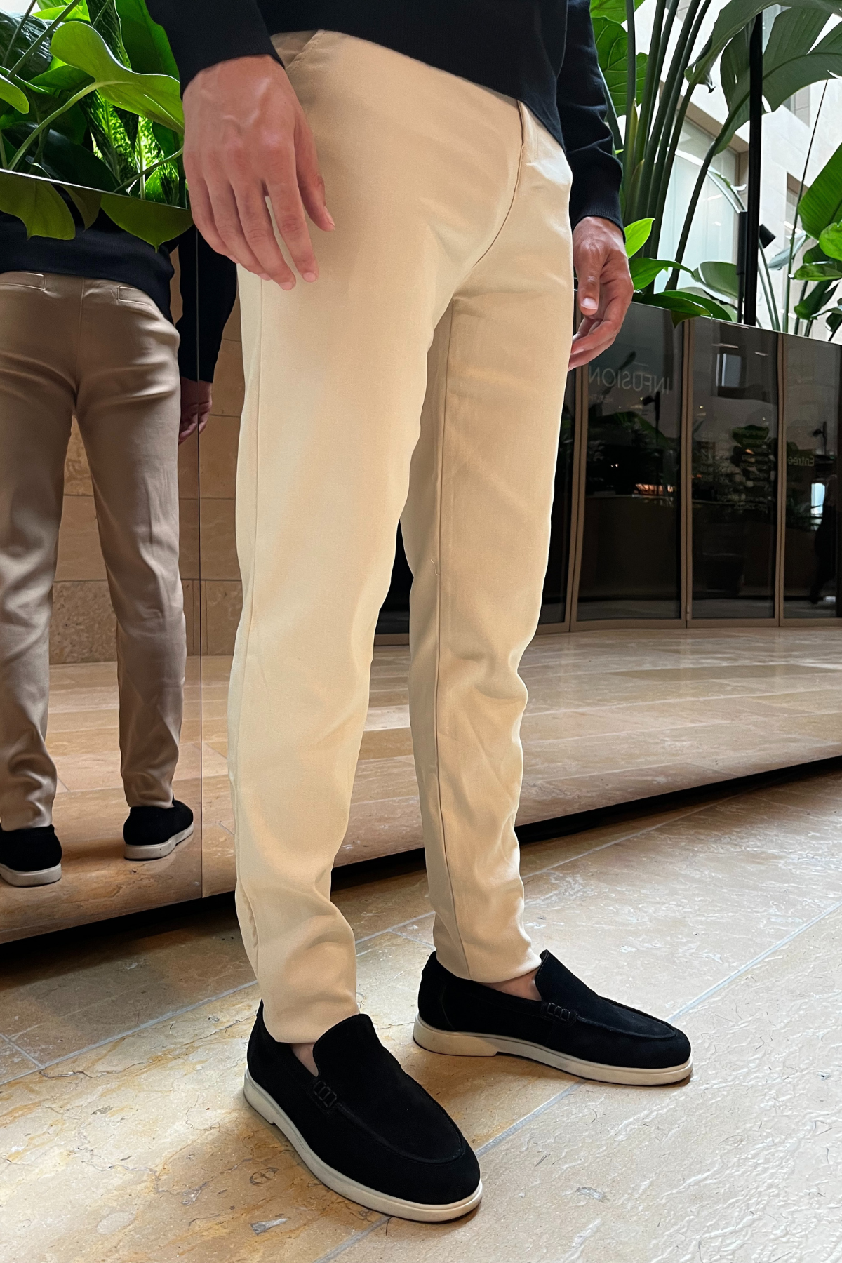 Pantalon extensible Viva - Crème