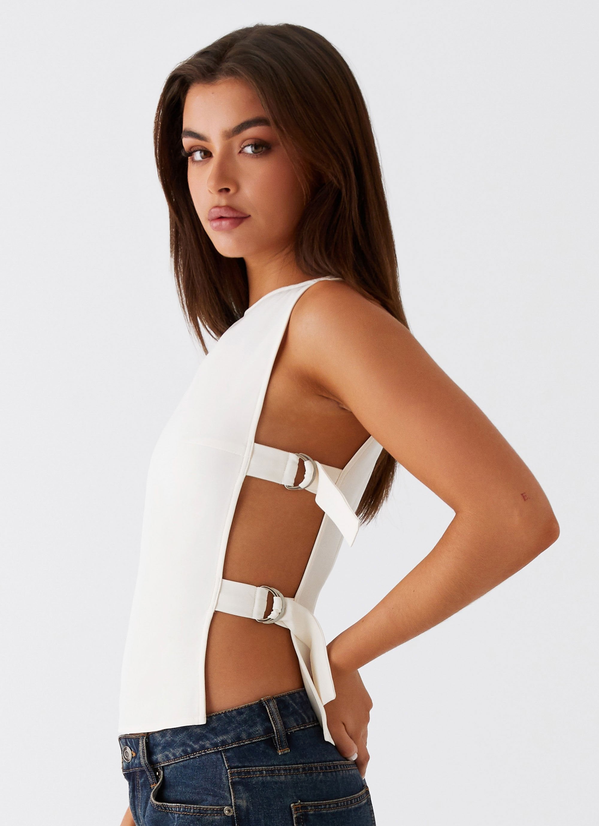 Haut à boucle Cherish You - Blanc