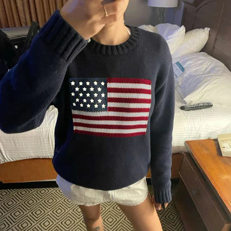 Sofie | Pull drapeau américain 