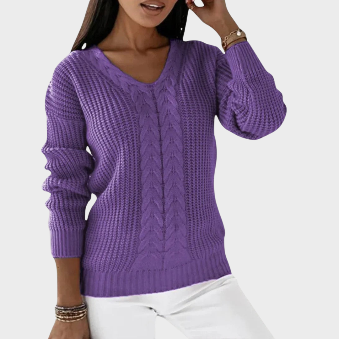 Lilas - Pull tricoté classique