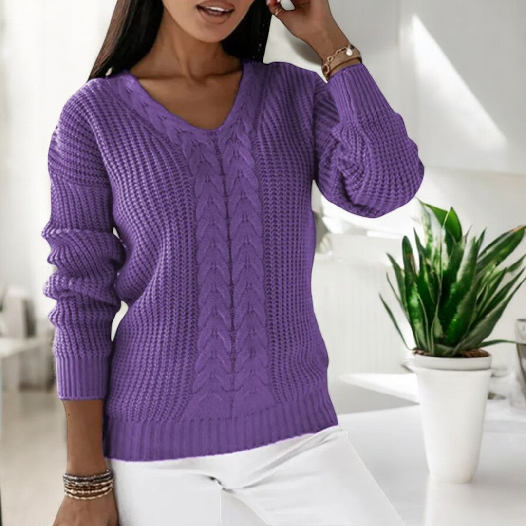 Lilas - Pull tricoté classique